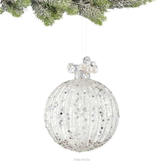 bombka 8 cm ozdoba choinkowa srebrna
