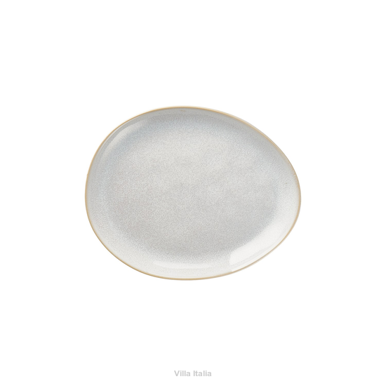 elegancki, kamionkowy talerz do ciasta - widok z góry