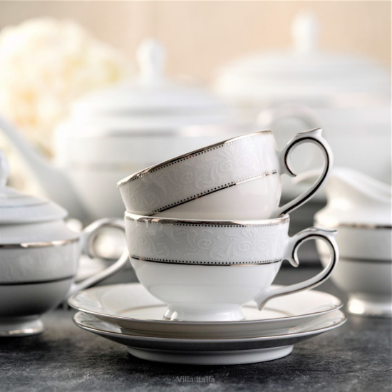 Serwis do herbaty porcelanowy na 12 osób AZALIA 