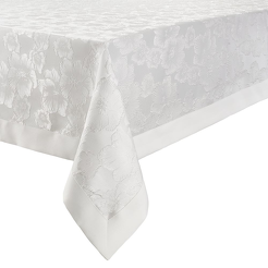 Obrus biały 140 x 240 cm żakardowy NINA
