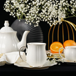 Zestaw 2 kubków porcelanowych z talerzykami SANDRINE w pudełku prezentowym 1