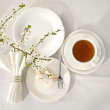 Serwis obiadowo kawowy porcelanowy na 6 osób WHITE PRINCESS 2