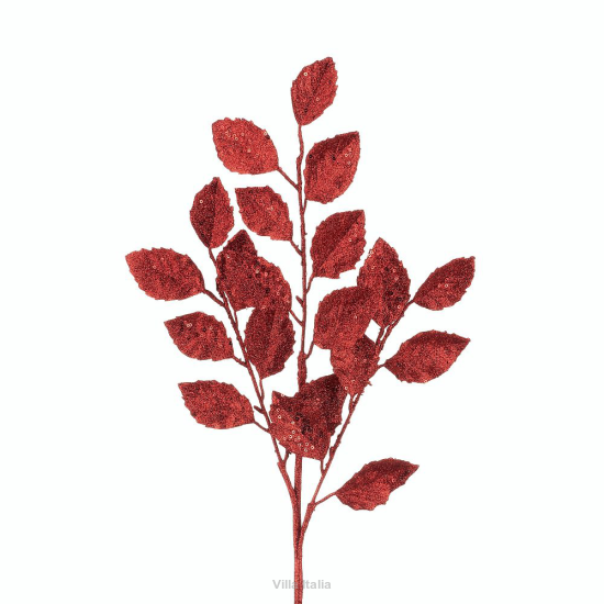 Gałązka czerwona z listkami 70 cm - gałązki sztuczne