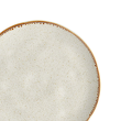 talerz ceramiczny płaski z brązową obwódką