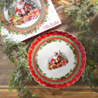 Talerz do ciasta świąteczny 33 cm porcelanowy SANTA CLAUS 2