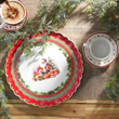 Talerz do ciasta świąteczny 33 cm porcelanowy SANTA CLAUS 3