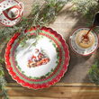 Talerz do ciasta świąteczny 33 cm porcelanowy SANTA CLAUS 4