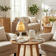 piękna porcelanowa lampa stołowa