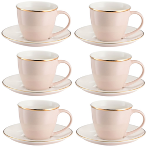 Komplet filiżanek porcelanowych 220 ml 6 sztuk CANDY