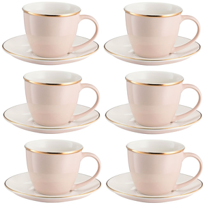Komplet filiżanek porcelanowych 220 ml 6 sztuk CANDY