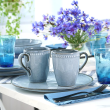 Talerz płytki ceramiczny niebieski 27,5 cm DENIM 7