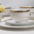 Filiżanka do kawy herbaty porcelanowa 220 ml ze spodkiem LATINA GOLD 2