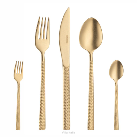 złote sztućce zestaw dla 12 osób