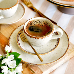 Zestaw kawowy na 6 osób ceramiczny RUSTICO