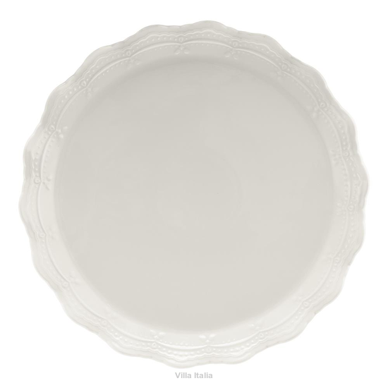 Półmisek okrągły porcelanowy zdobiony reliefem