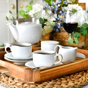 Serwis kawowy na 12 osób porcelanowy PLUS PLATIN