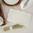 Prostokątna patera na ciasto porcelanowa do serwowania deserów