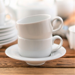 Filiżanka do kawy herbaty porcelanowa 200 ml ze spodkiem PLUS biały 2