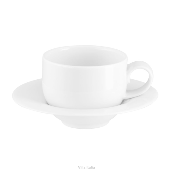 Filiżanka do kawy herbaty porcelanowa 200 ml ze spodkiem PLUS biały