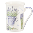 Zestaw 4 kubków porcelanowych LAWENDA w pudełku prezentowym 1