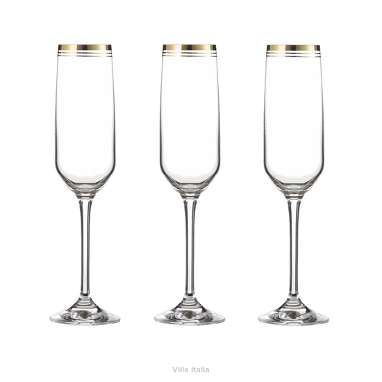 Zestaw kieliszków do szampana 150 ml 6 sztuk APULIA GOLD