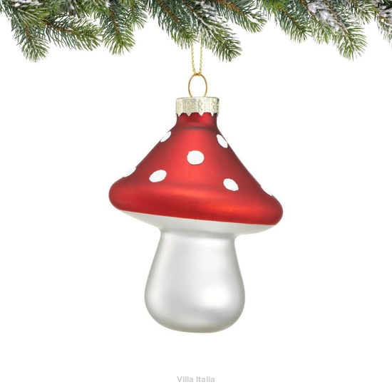 bombka choinkowa muchomorek czerwono srebrny