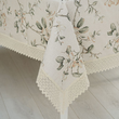 Obrus 140 x 220 cm FLOWERS kremowy z koronką 1