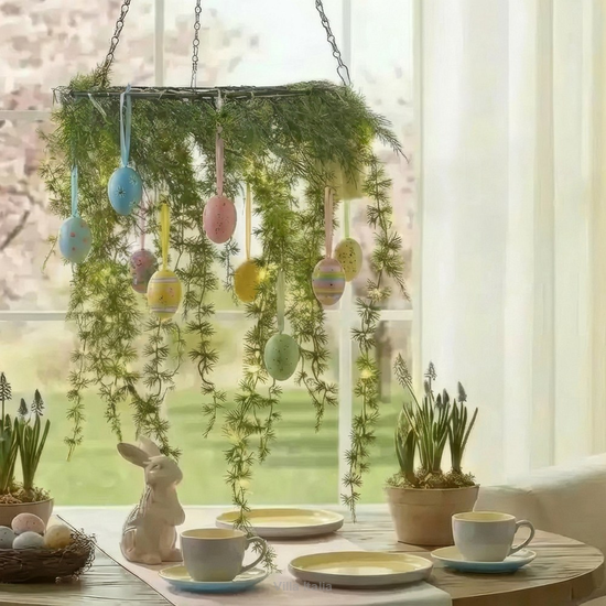 Stroik świąteczny podwieszany z oświetleniem