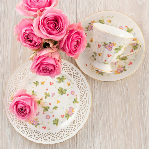 Serwis do kawy herbaty porcelanowy na 6 osób WALENCJA Ivory