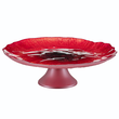 Patera na ciasto lub tort 33 cm szklana czerwona MAK 2