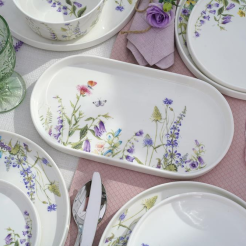 Serwis obiadowo kawowy na 12 osób porcelanowy VIOLA