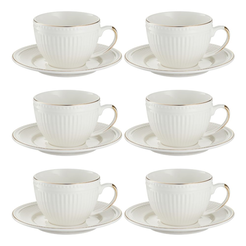 Komplet filiżanek porcelanowych 180 ml 6 sztuk EUNICE