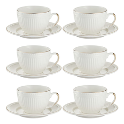 Komplet filiżanek porcelanowych 180 ml 6 sztuk EUNICE