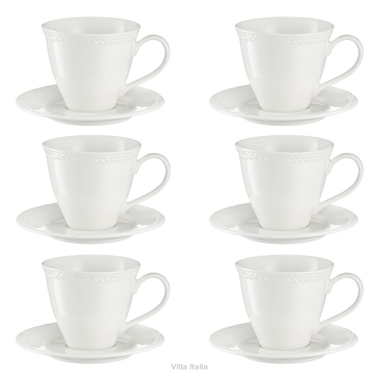 Komplet filiżanek porcelanowych 230 ml 6 sztuk LOZANO