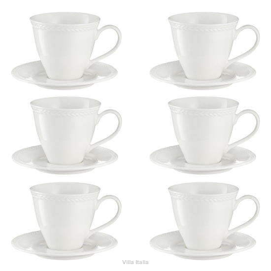 Komplet filiżanek porcelanowych 230 ml 6 sztuk LOZANO