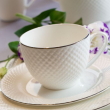 Komplet filiżanek do kawy herbaty porcelanowych 6 szt BARI PLATIN 1