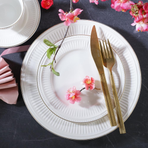 Serwis obiadowo kawowy porcelanowy na 12 osób EUNICE
