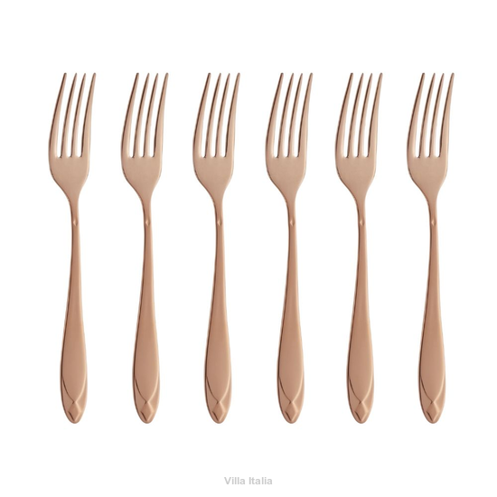 Eleganckie widelczyki do ciasta miedziane
