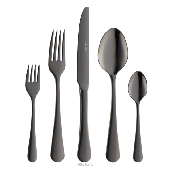 nowoczesne czarne sztućce obiadowe