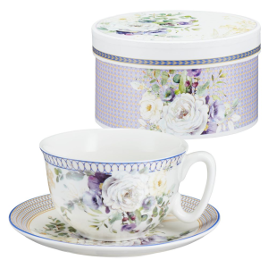 Filiżanka do herbaty porcelanowa 300 ml ze spodkiem FANTAZY