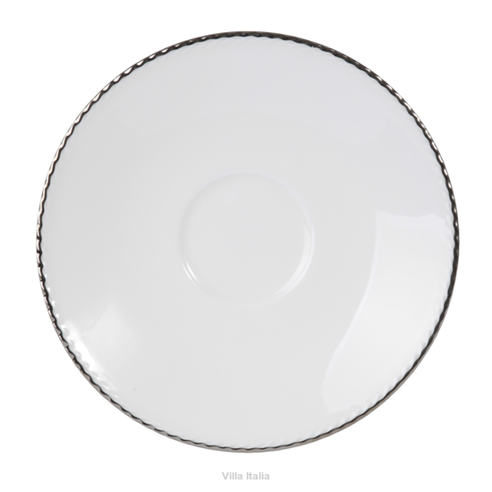 Spodek porcelanowy duży z platynową obwódką