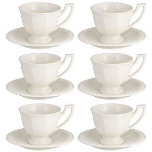Komplet filiżanek do herbaty 200 ml 6 sztuk VENICE WHITE