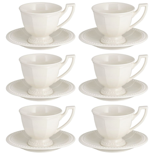 Komplet filiżanek do herbaty 200 ml 6 sztuk VENICE WHITE