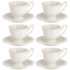 Komplet filiżanek do herbaty 200 ml 6 sztuk VENICE WHITE