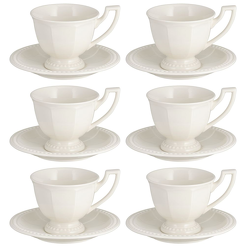 Komplet filiżanek do herbaty 200 ml 6 sztuk VENICE WHITE