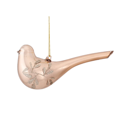 Bombka szklana PTASZEK z gałązką 15 cm