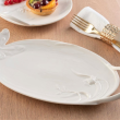 Talerz do ciasta porcelanowy 30 cm z motylkiem CLARA Ivory 2