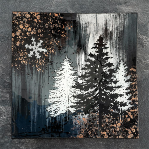 Talerz do ciasta kwadratowy szklany 28 x 28 cm FROST
