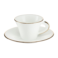 Filiżanka do kawy herbaty porcelanowa 200 ml ze spodkiem NAOMI GOLD