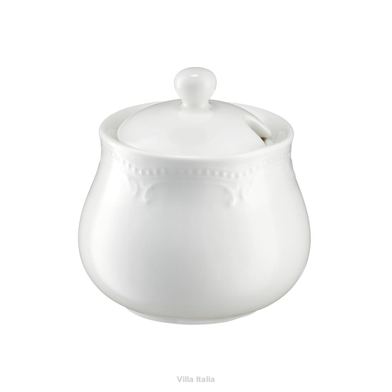 Elegancka cukiernica porcelanowa biała z wzmocnioną porcelaną